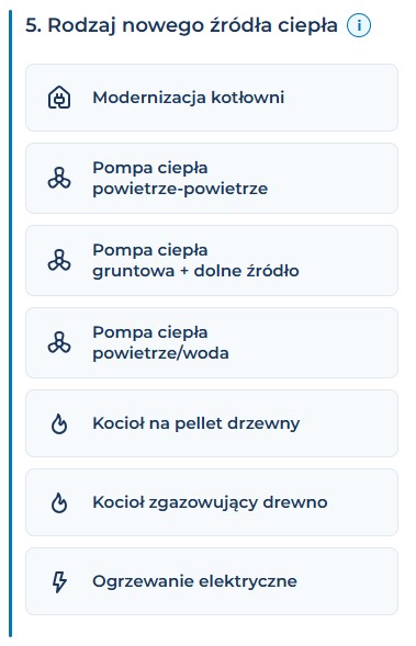 Kalkulator dotacji - źródło ciepła